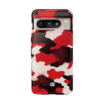 Crimson Halftone Camo · Tough Phone Case for Pixel ·  Red