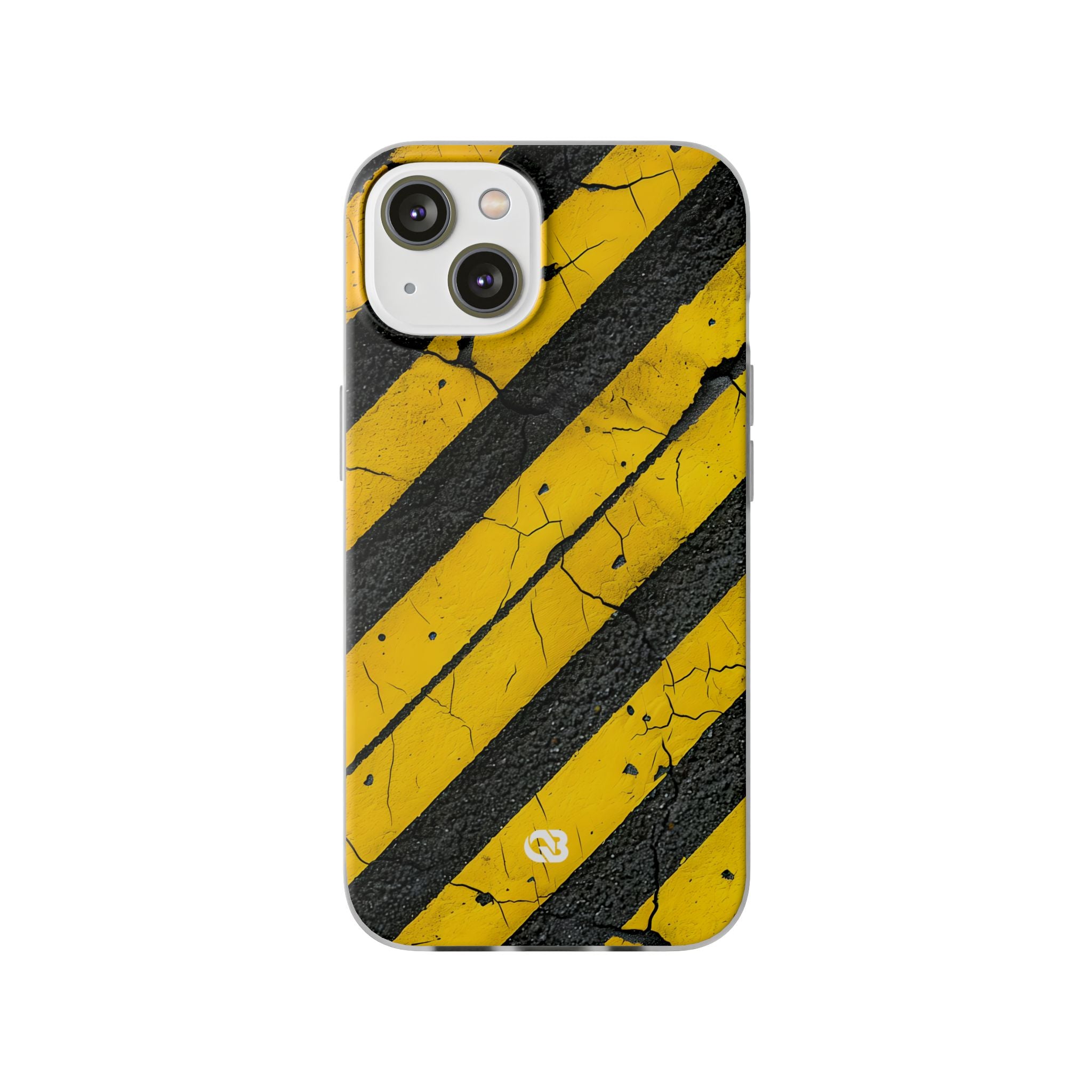 Cracked Hazard Stripes · Soft Custodia per iPhone