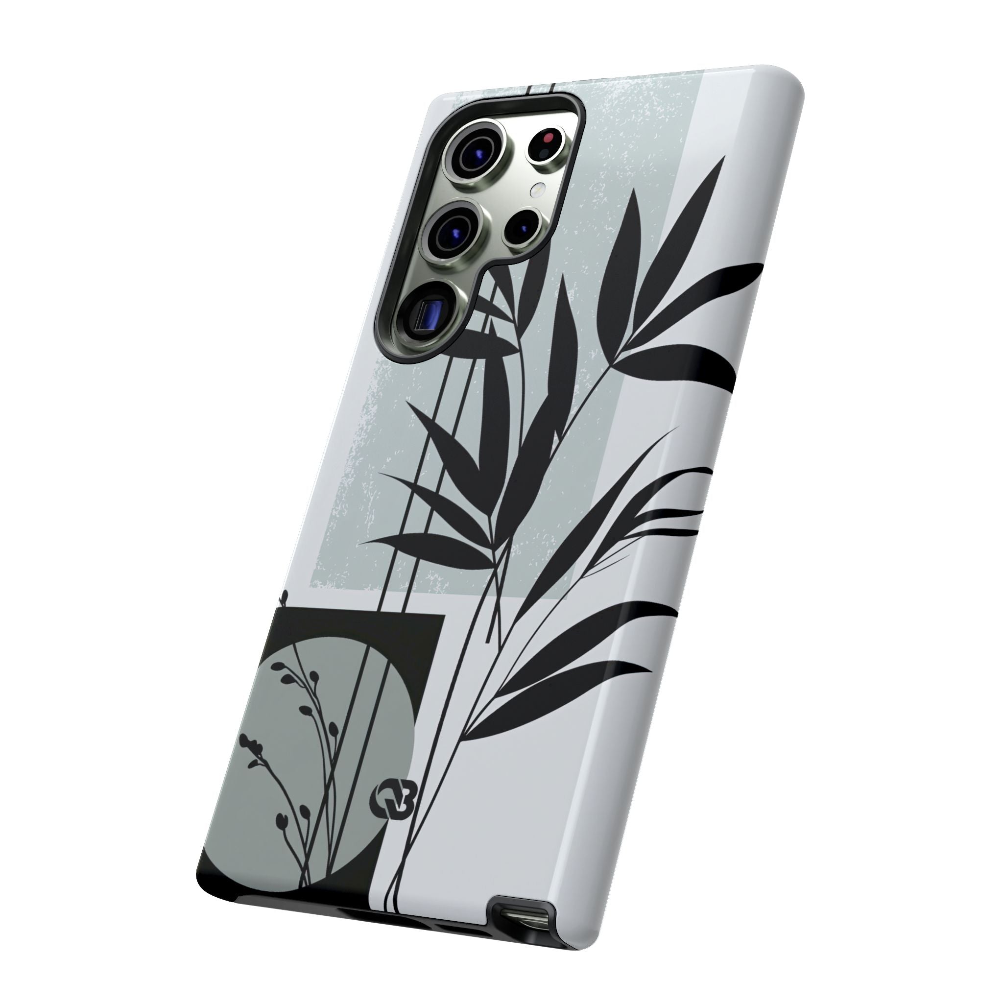 Grey Tough Phone Case for Samsung - Sage Bamboo Noir