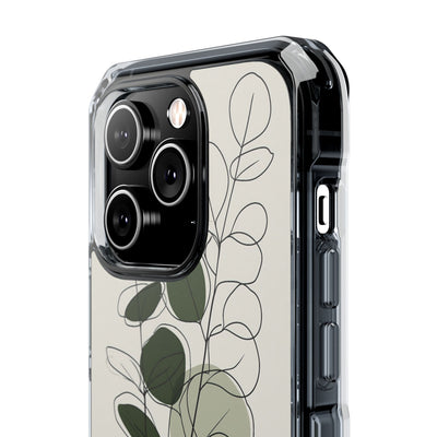 Green Impact MagSafe Phone Case for iPhone - Muted Eucalyptus Sketch