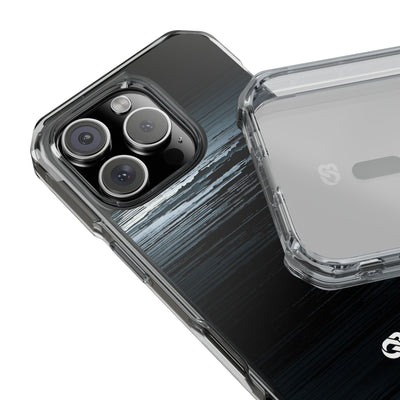 Black Impact MagSafe Phone Case for iPhone - Frozen Signal Glitch