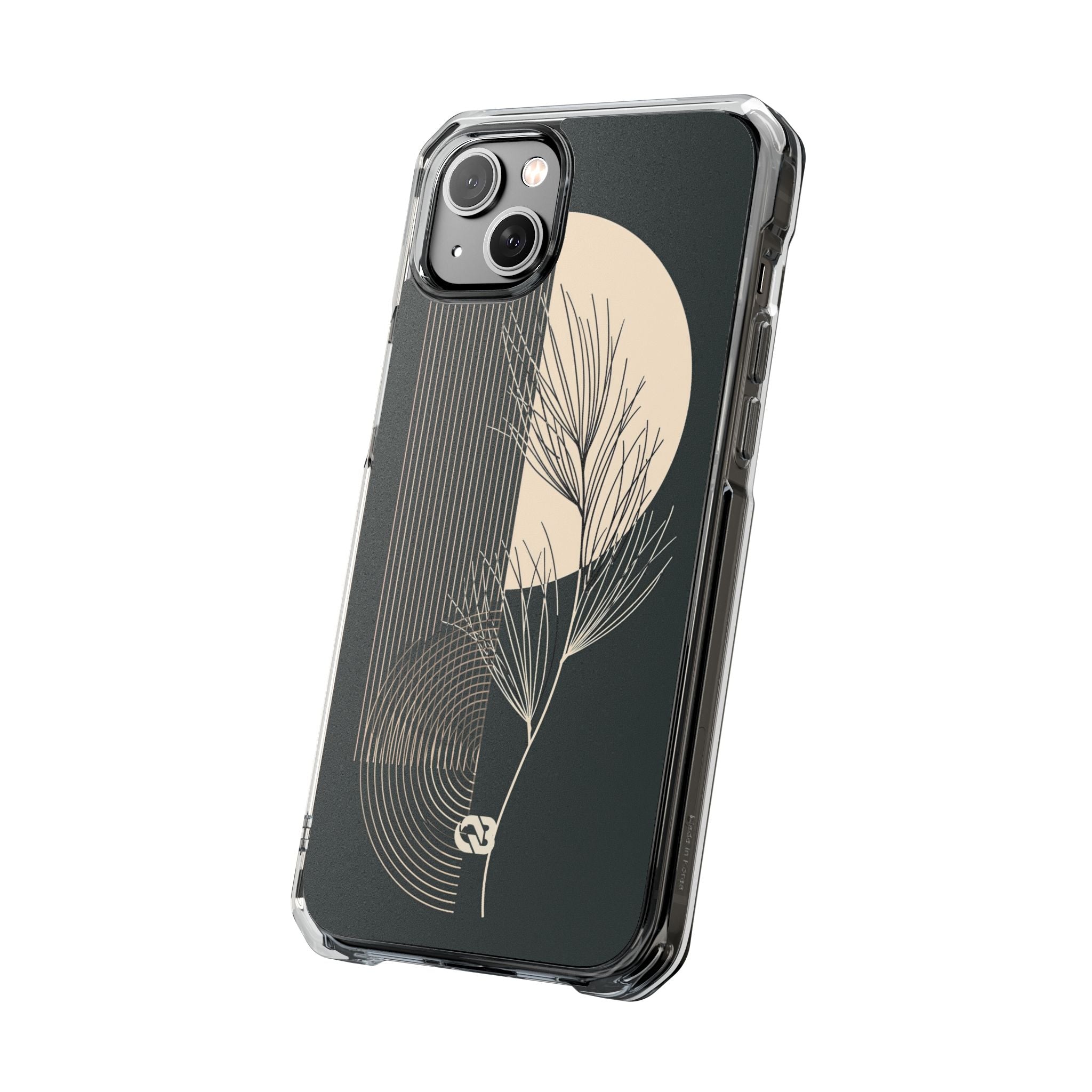 Black Impact MagSafe Phone Case for iPhone - Obsidian Sand Willow