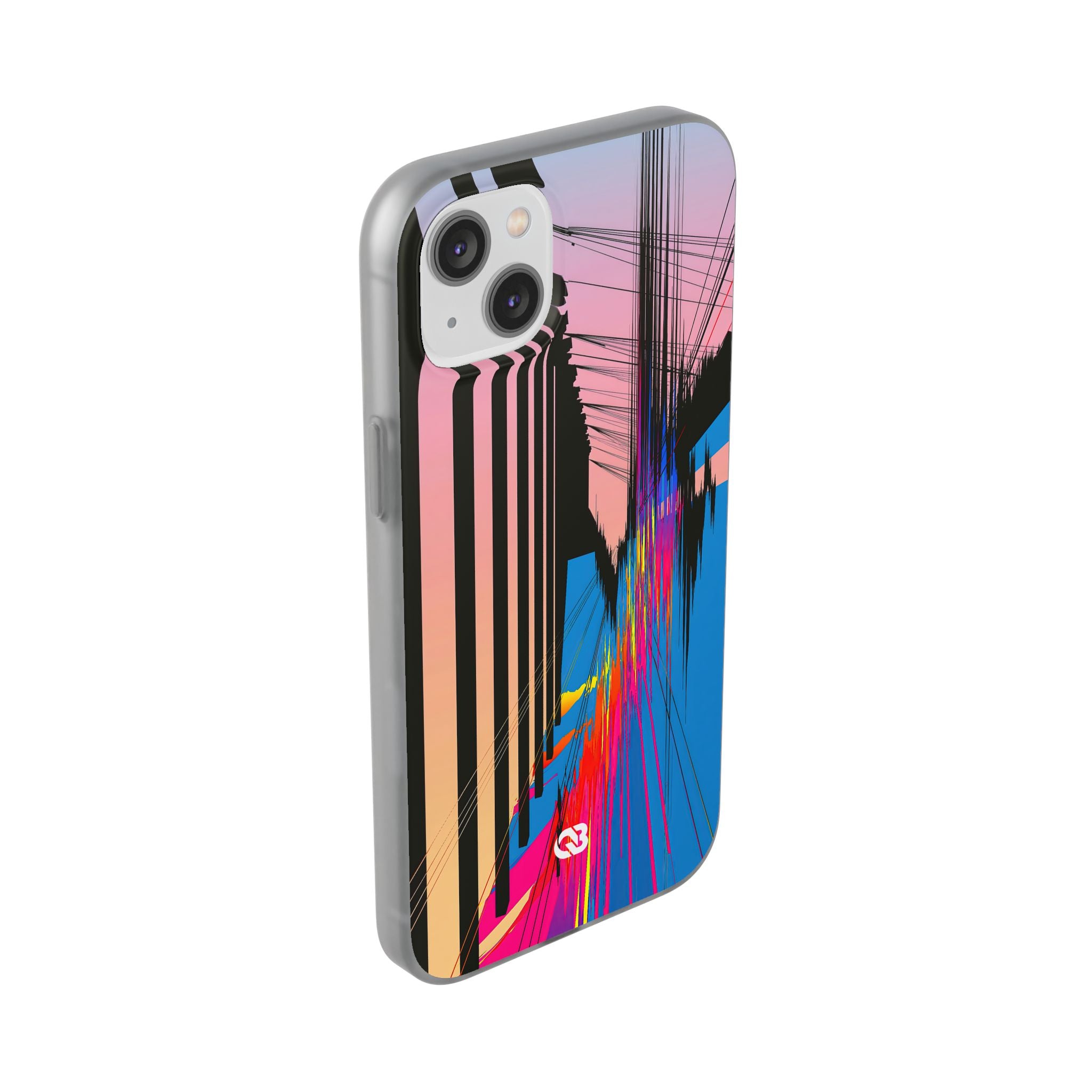 Blue Lite Phone Case for iPhone - Fractured Data Skyline