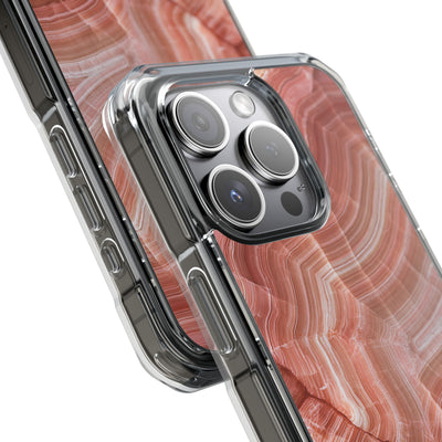 Blushing Rose Strata · Clear Impact Magnetic Phone Case for iPhone · Pink