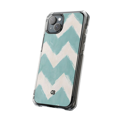 Teal Painted Chevron · Impact Coque de téléphone pour iPhone · Magsafe