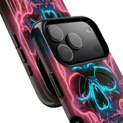 Neon Drip Skull · Tough 2.0 Magnetic Phone Case for iPhone · Black