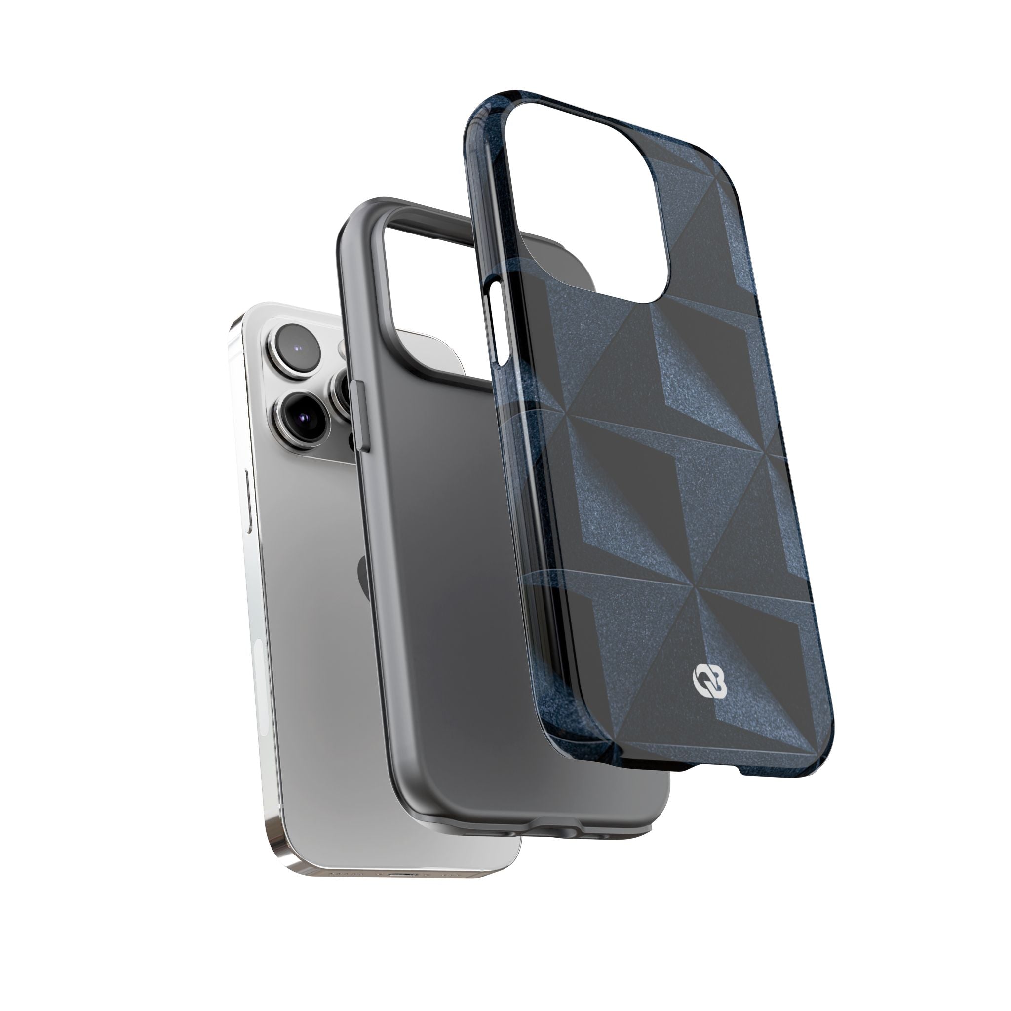 Blue Tough Phone Case for iPhone - Indigo Basalt Facets