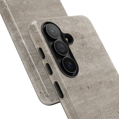 Grey Tough Phone Case for Samsung - Brutalist Stone Grit