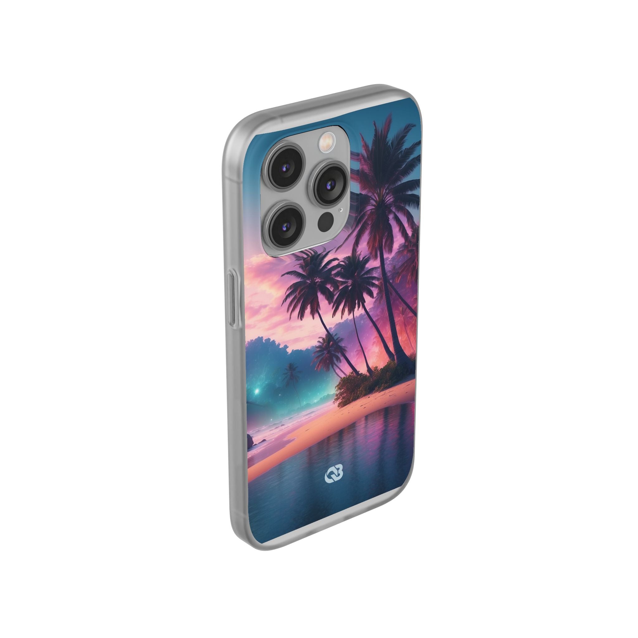 Neon Shore Palms · Soft Phone Case for iPhone