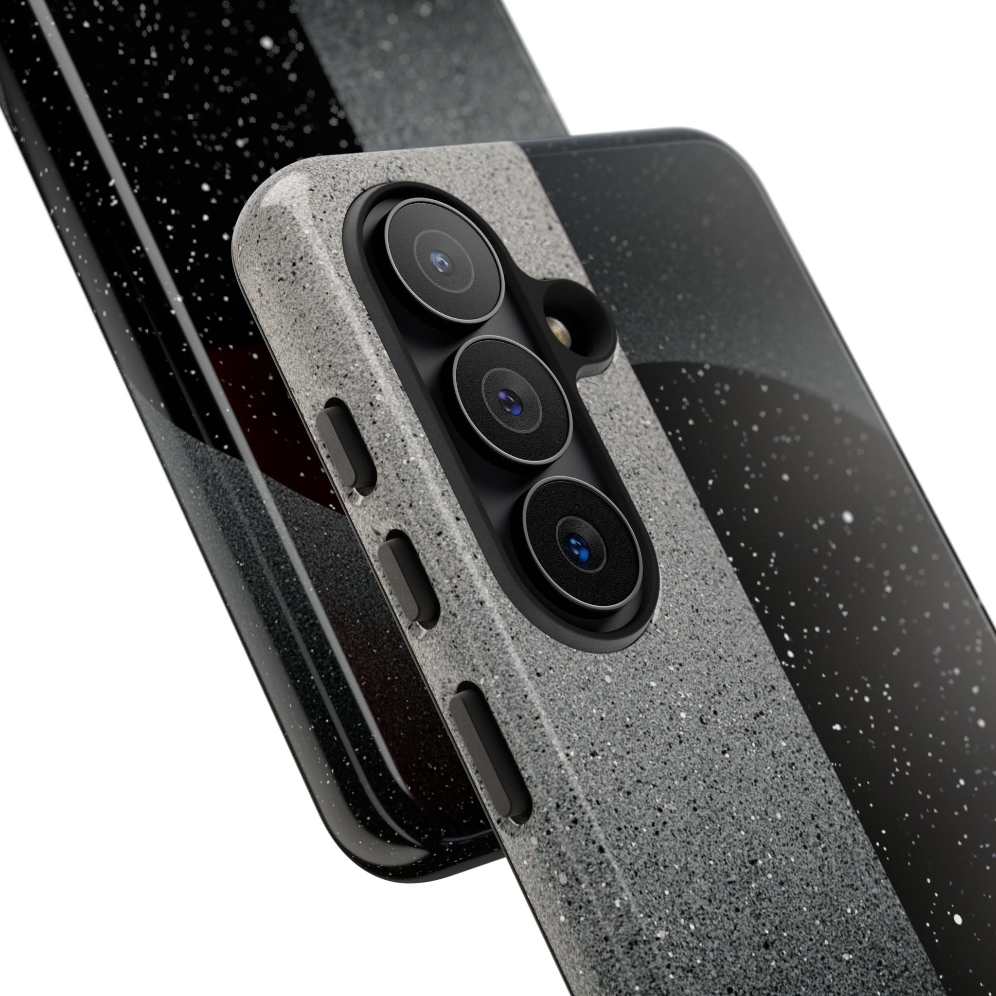 Black Tough Phone Case for Samsung - Lunar Static Orbit