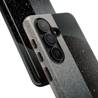 Black Tough Phone Case for Samsung - Lunar Static Orbit