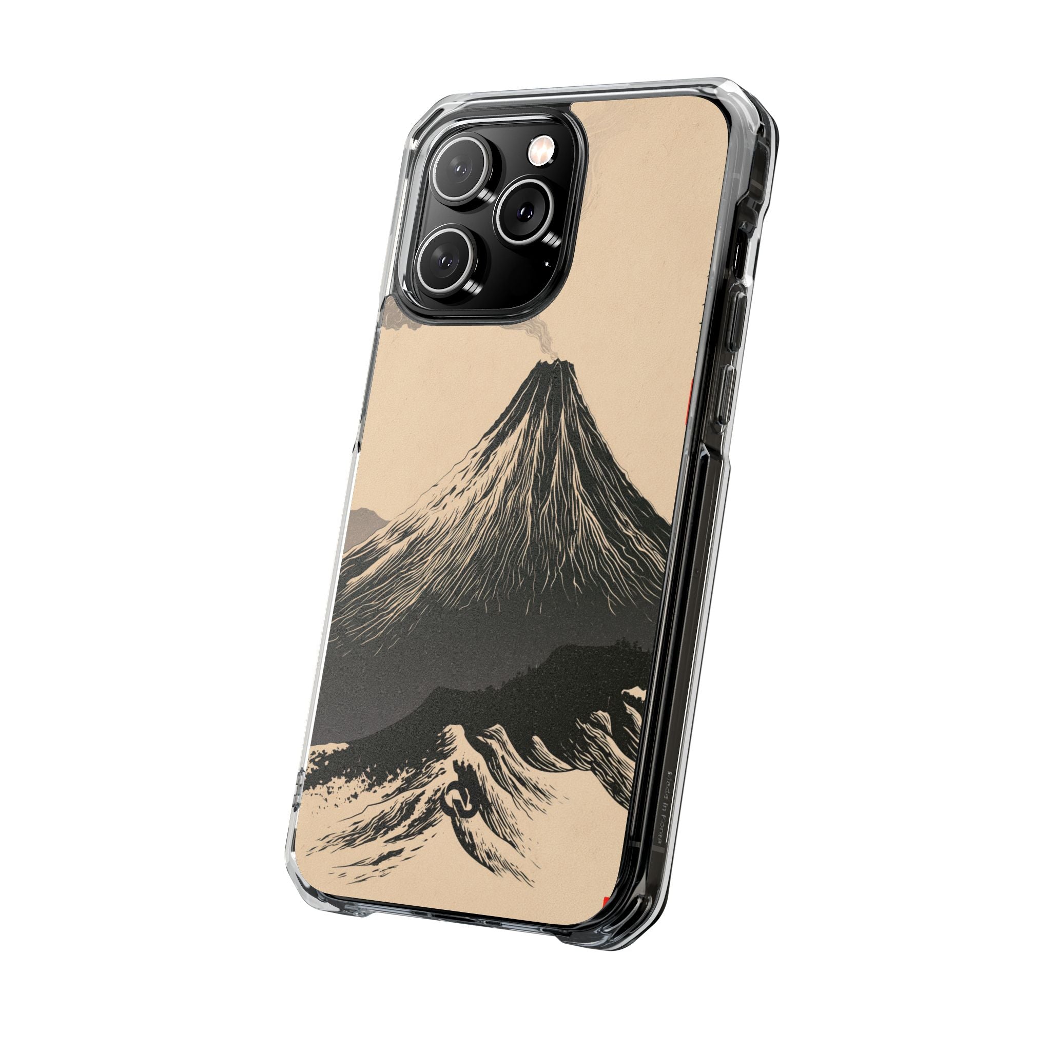 Beige Impact MagSafe Phone Case for iPhone - Obsidian Ink Summit
