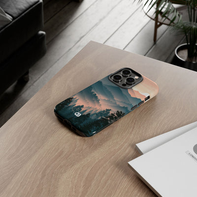 Teal Tough Phone Case for iPhone - Alpine Teal Horizon