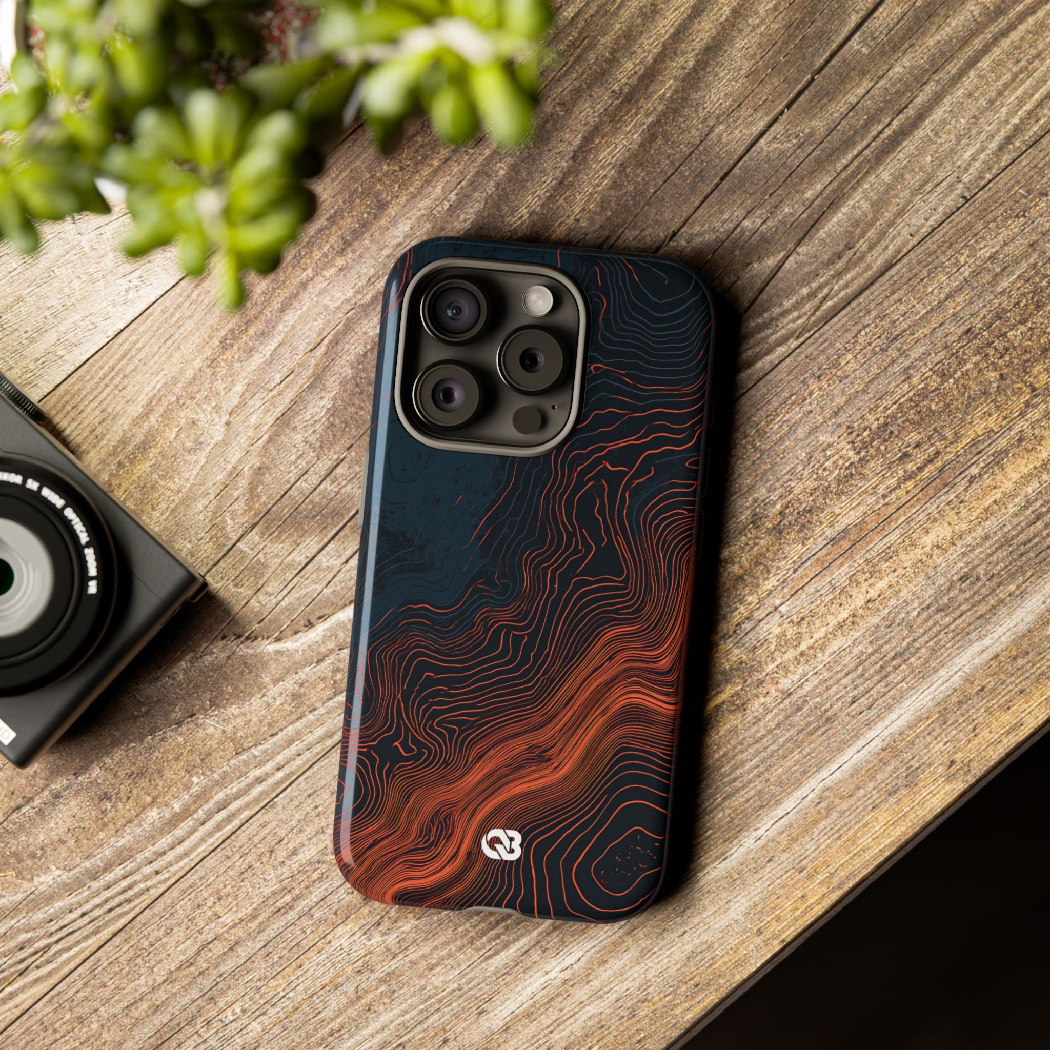 Black Tough Phone Case for iPhone - Volcanic Basalt Map