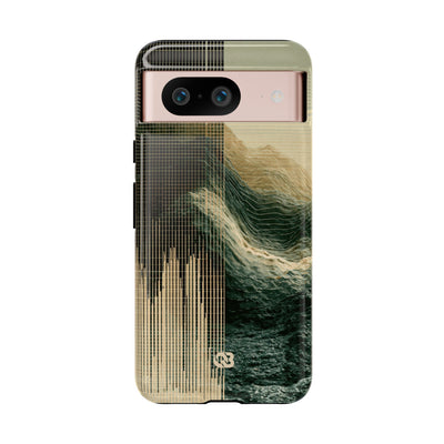 Beige Tough Phone Case for Google Pixel - Veridian Data Ridge