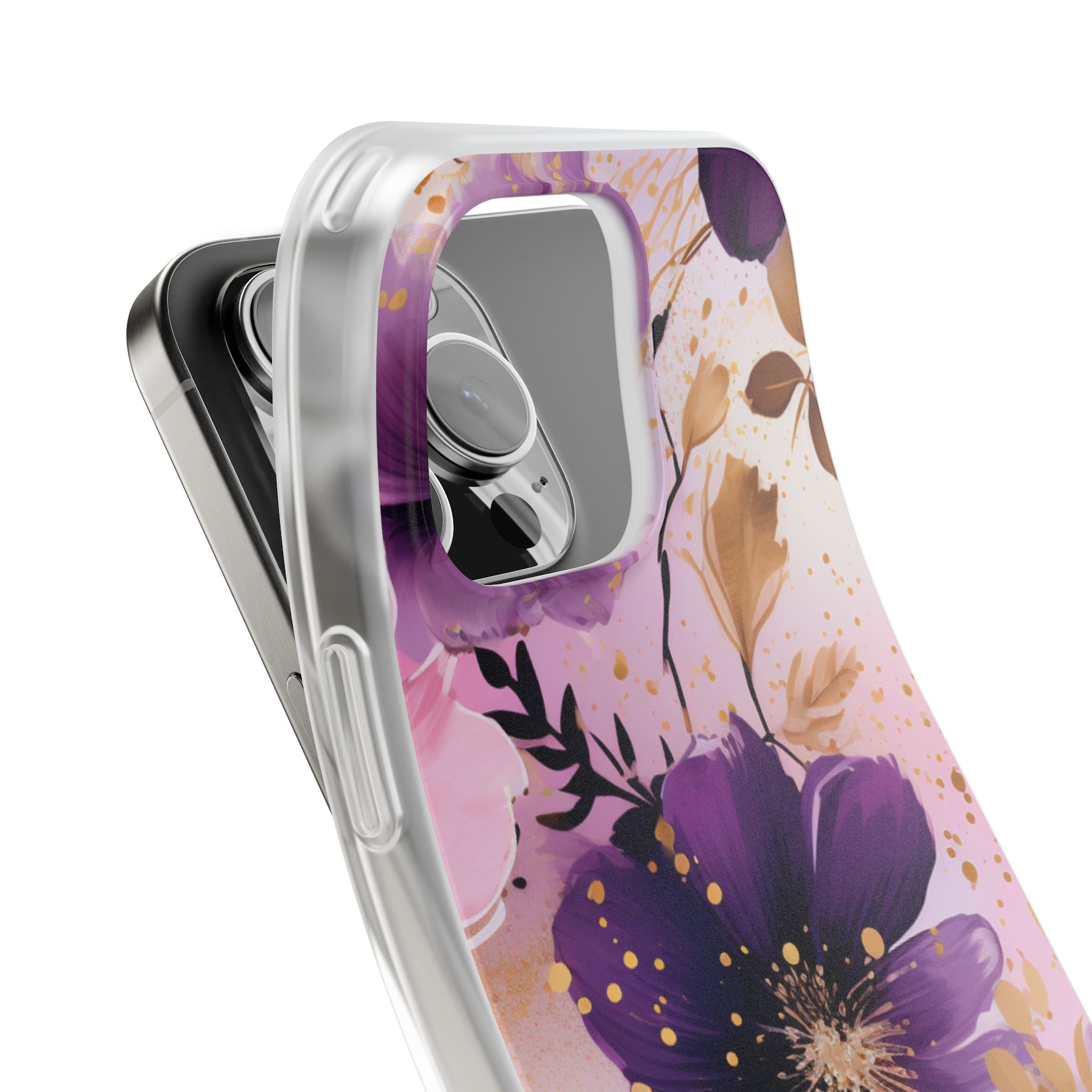 Gilded Violet Bloom · Soft Phone Case for iPhone