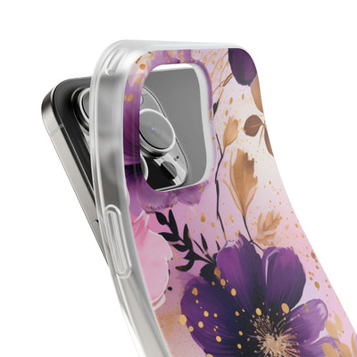 Gilded Violet Bloom · Soft Phone Case for iPhone