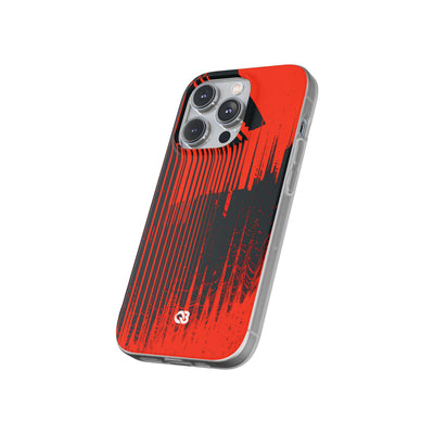 Red Lite Phone Case for iPhone - Crimson Brutalist Distortion