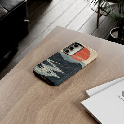 Beige Tough Phone Case for Samsung - Crimson Ridge Flow