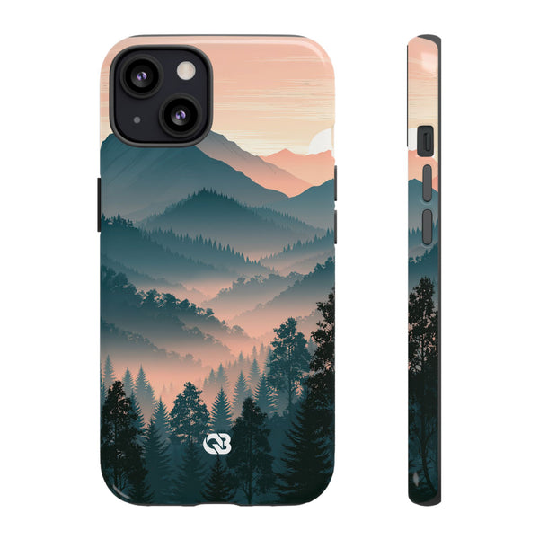 Misty Pine Summit · Tough Phone Case for iPhone · Green