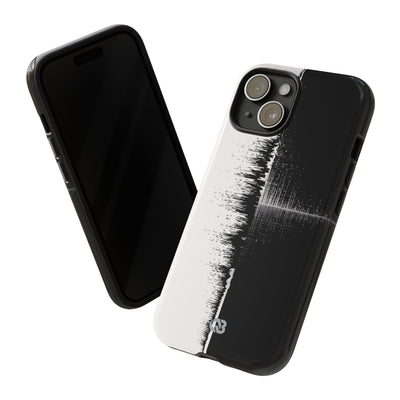 Black Tough Phone Case for iPhone - Static Signal Split