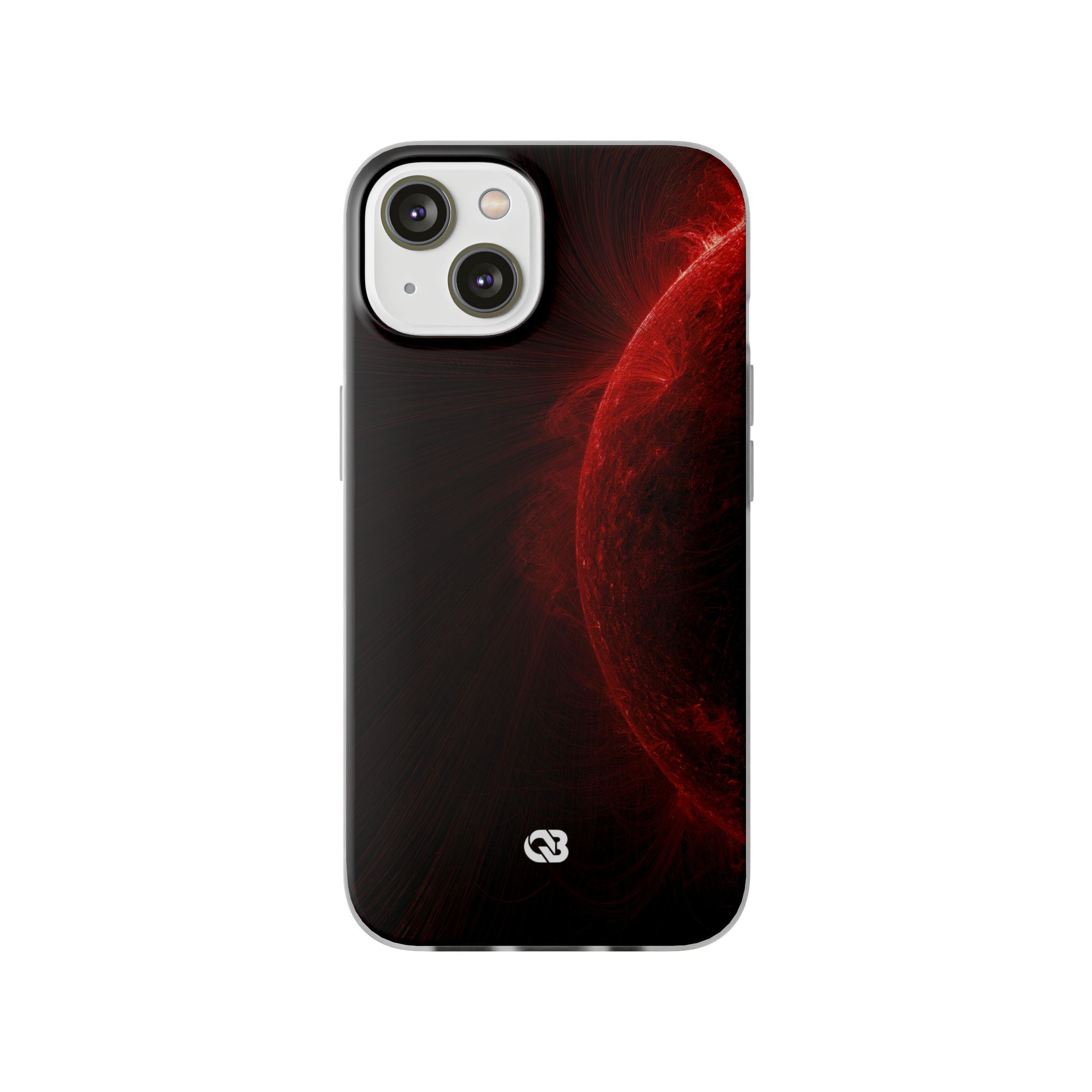 Red Lite Phone Case for iPhone - Solar Crimson Flare