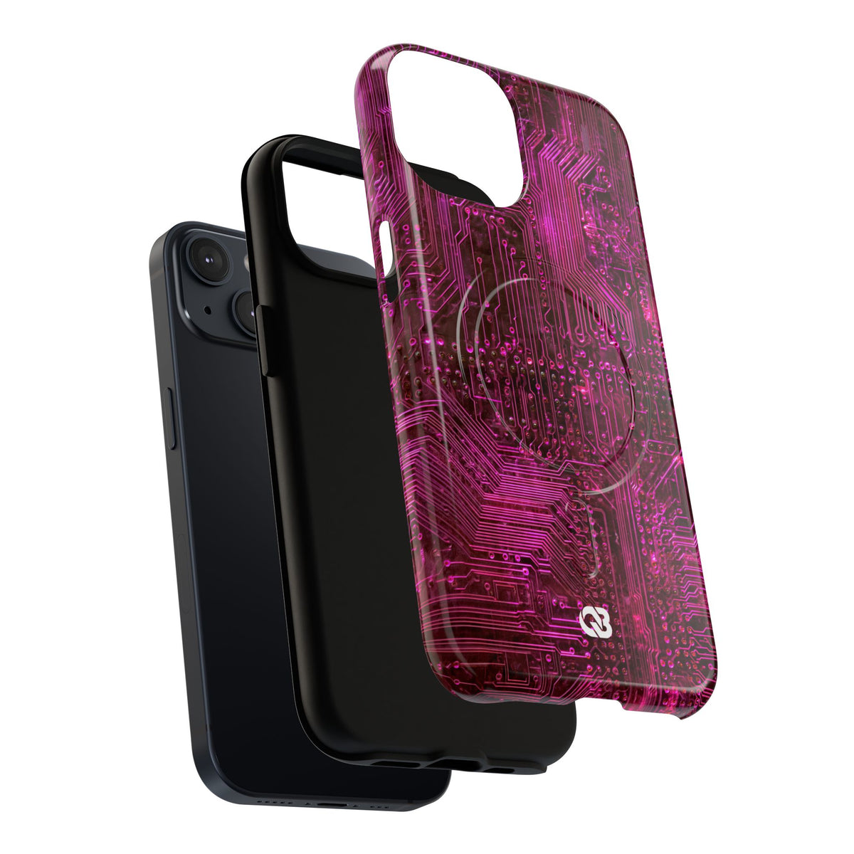 Magenta Circuit Trace · Tough 2.0 Magnetic Phone Case for iPhone · Pink
