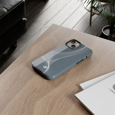 Grey Tough Phone Case for iPhone - Slate Mesh Horizon
