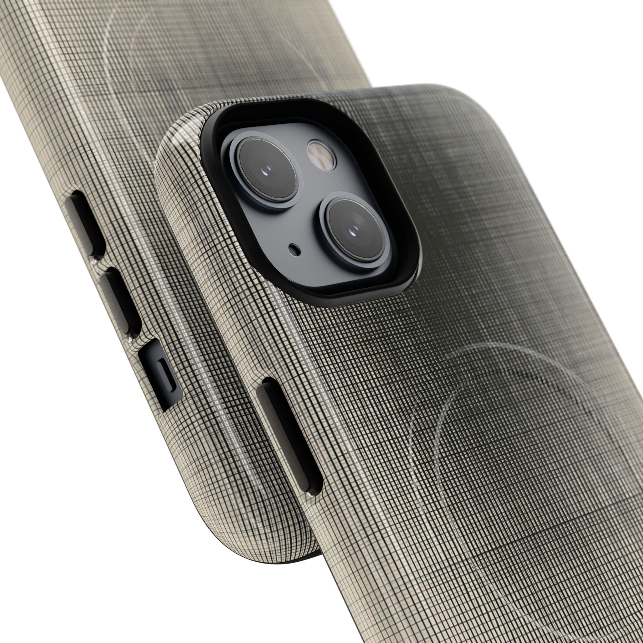 Beige Tough 2.0 Magsafe Phone Case for iPhone - Carbon Screen Grid