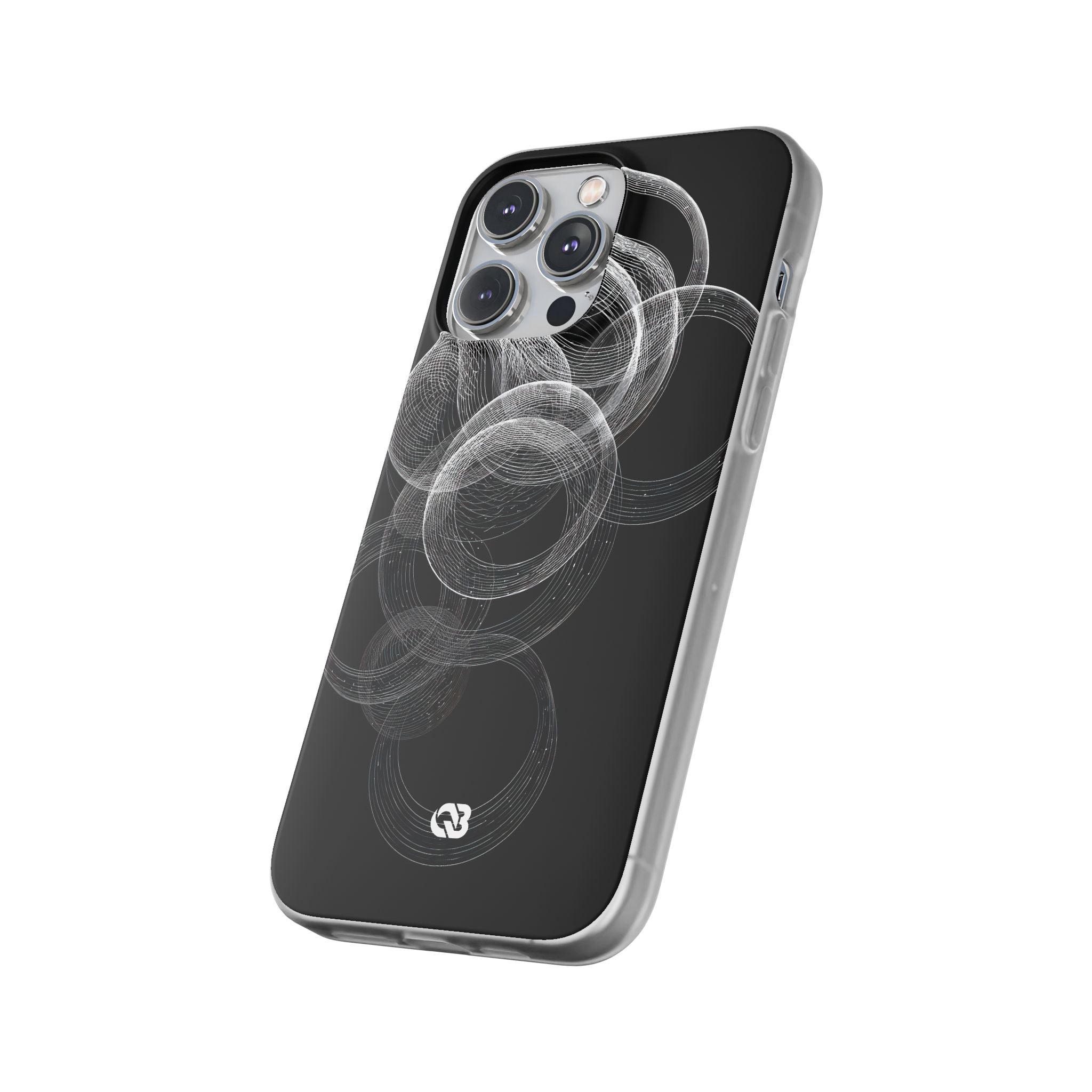 Black Lite Phone Case for iPhone - Kinetic Wireframe Orbit