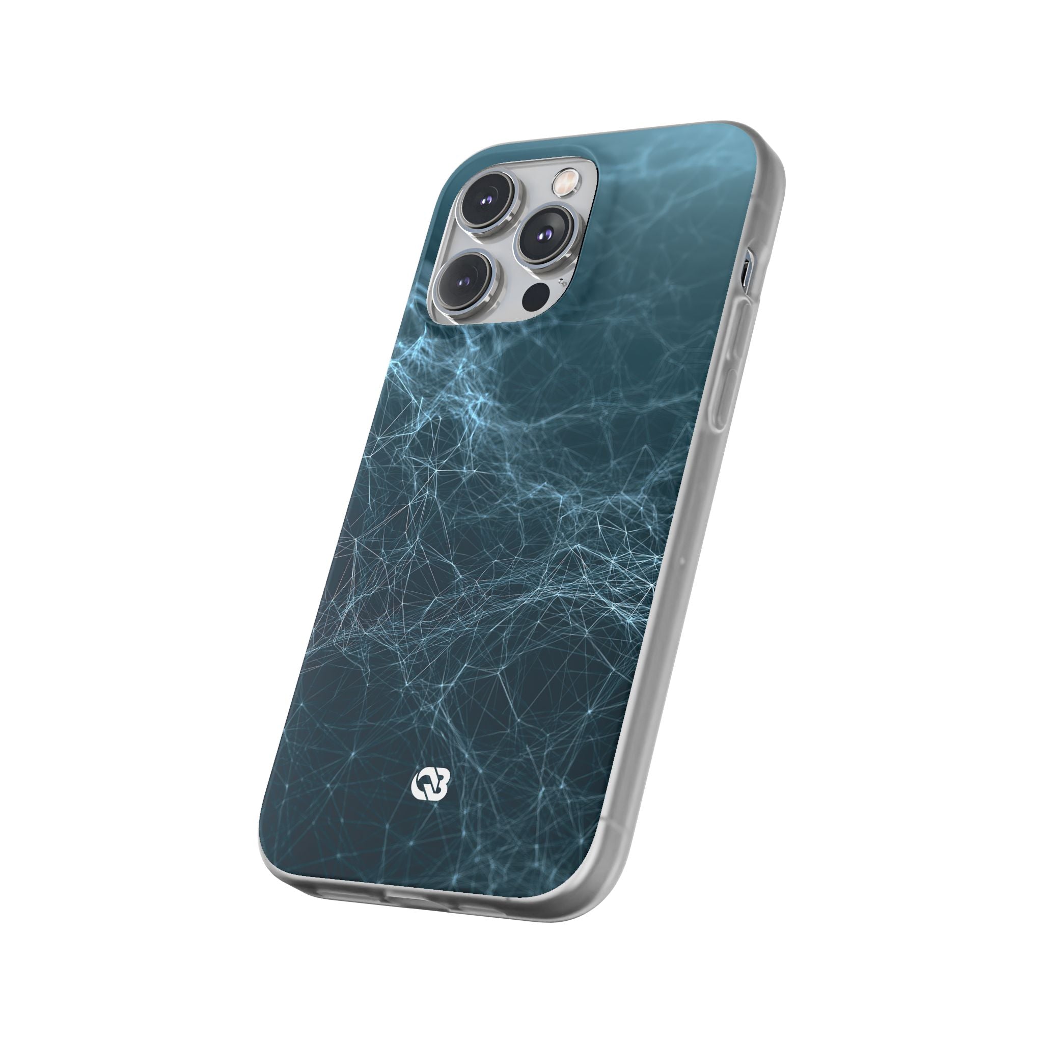 Teal Lite Phone Case for iPhone - Arctic Neural Mesh