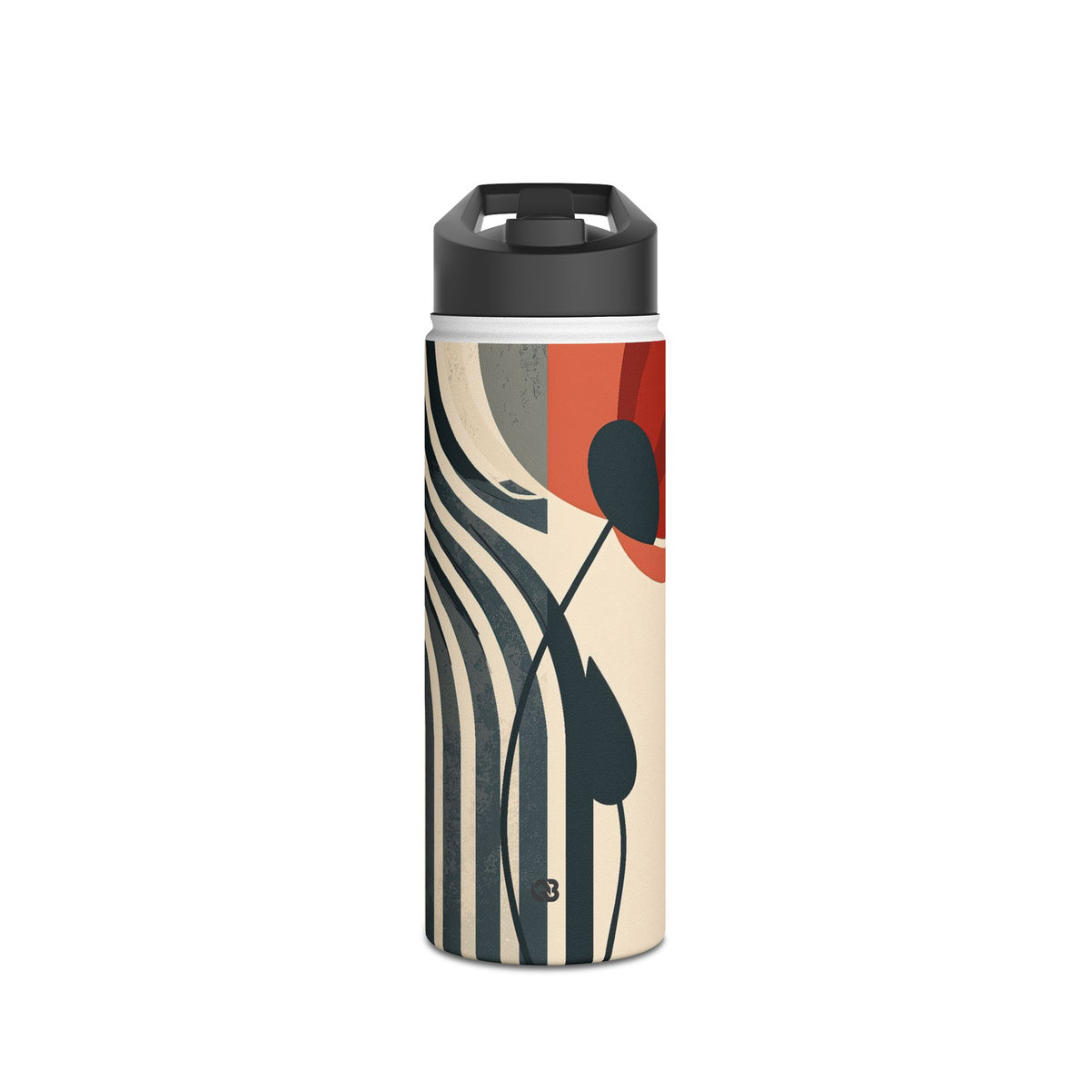 Modernist Poppy · Insulated Water Bottle · Beige