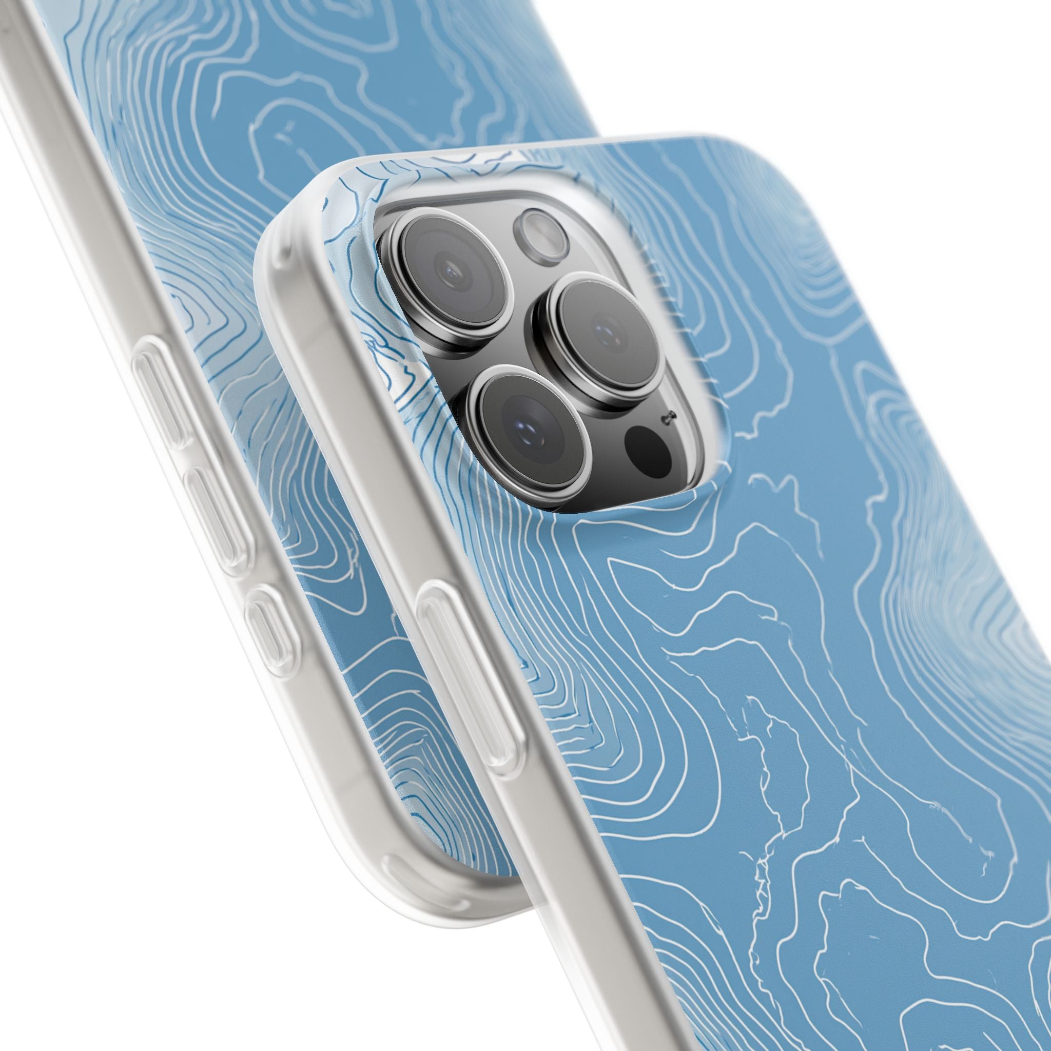 Blue Lite Phone Case for iPhone - Glacial Ridge Topo