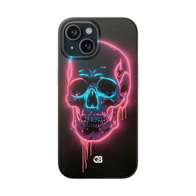 Neon Drip Skull · Lite Phone Case for iPhone ·  Black