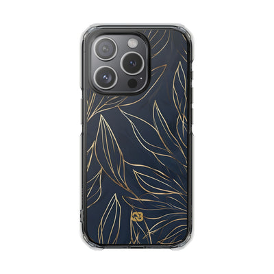 Gilded Navy Foliage · Impact Coque de téléphone pour iPhone · Magsafe