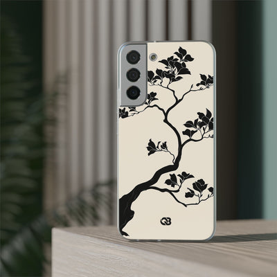 Beige Lite Phone Case for Samsung - Obsidian Bonsai Silhouette