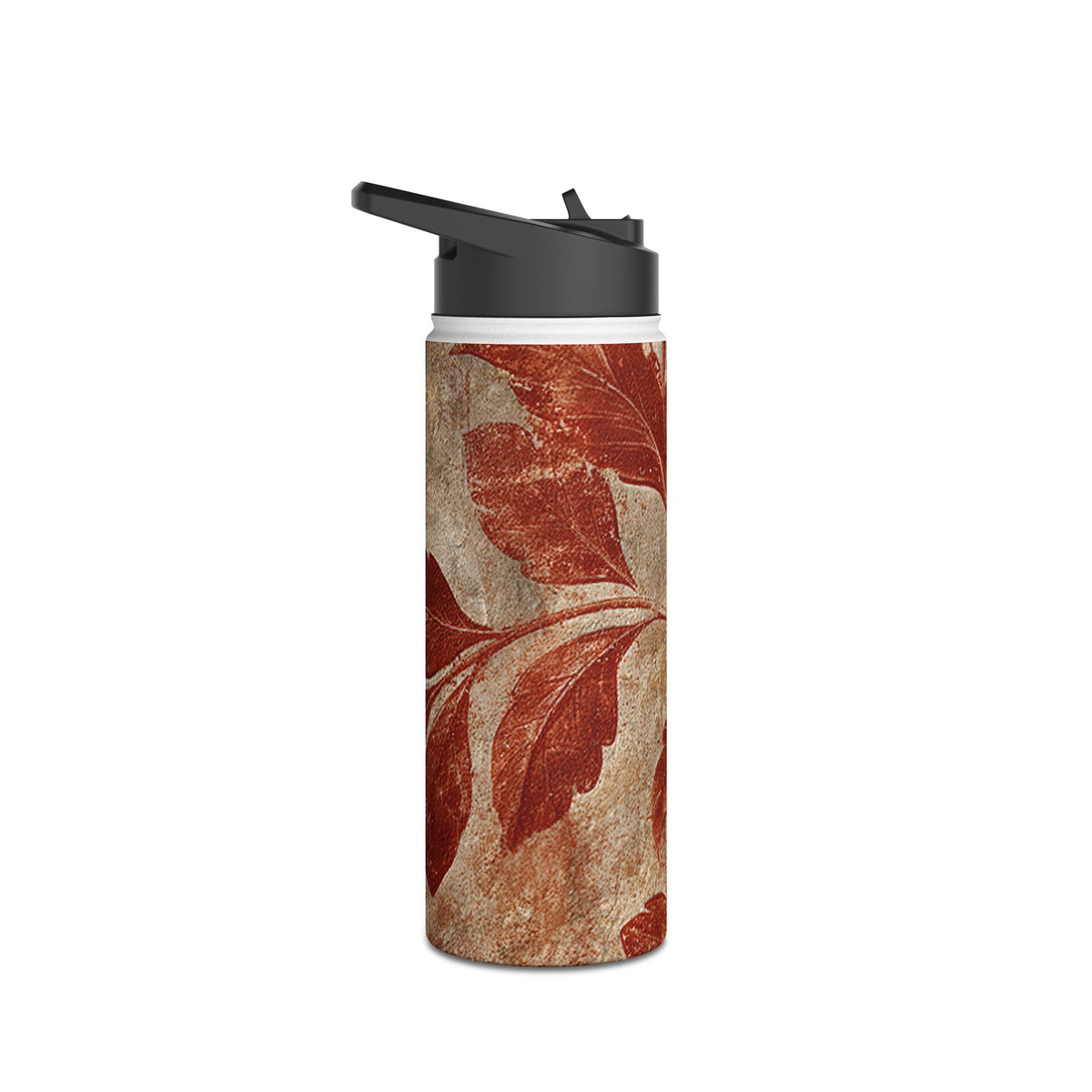 Terracotta Botanical Fresco · Insulated Water Bottle · Red