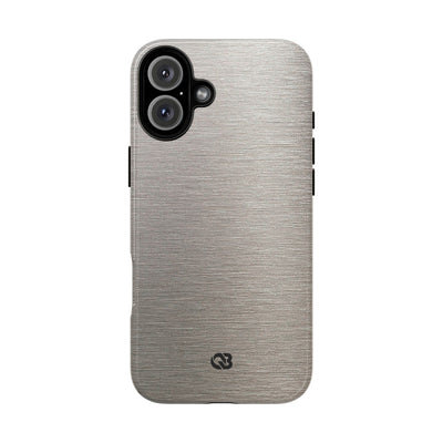 Brushed Silver Alloy · Tough Phone Case for iPhone · Silver