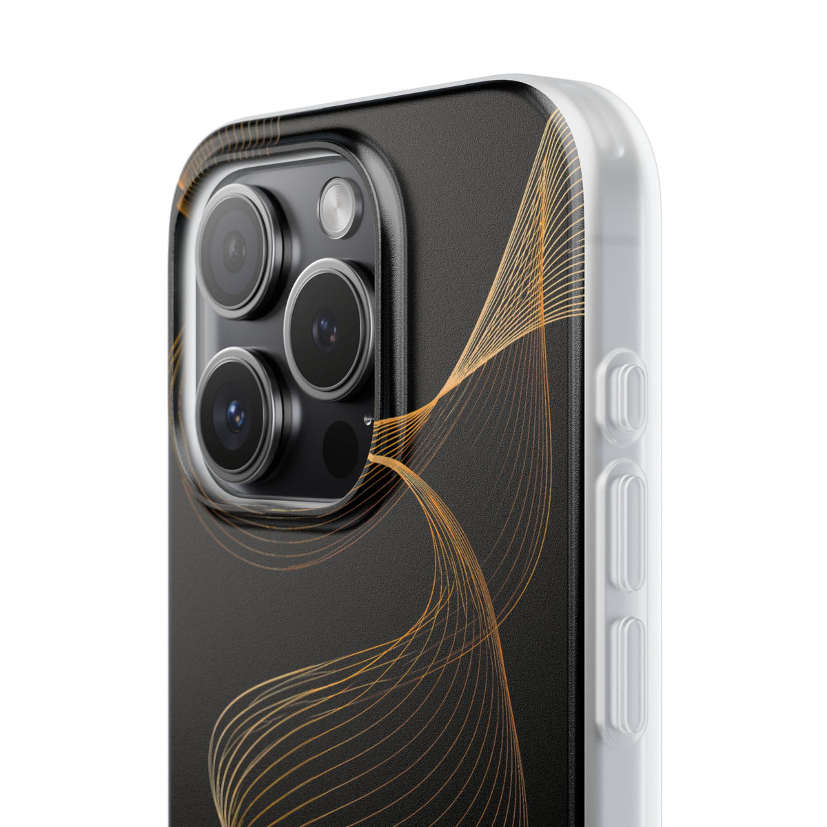 Golden Contour Flow · Lite Phone Case for iPhone ·  Black