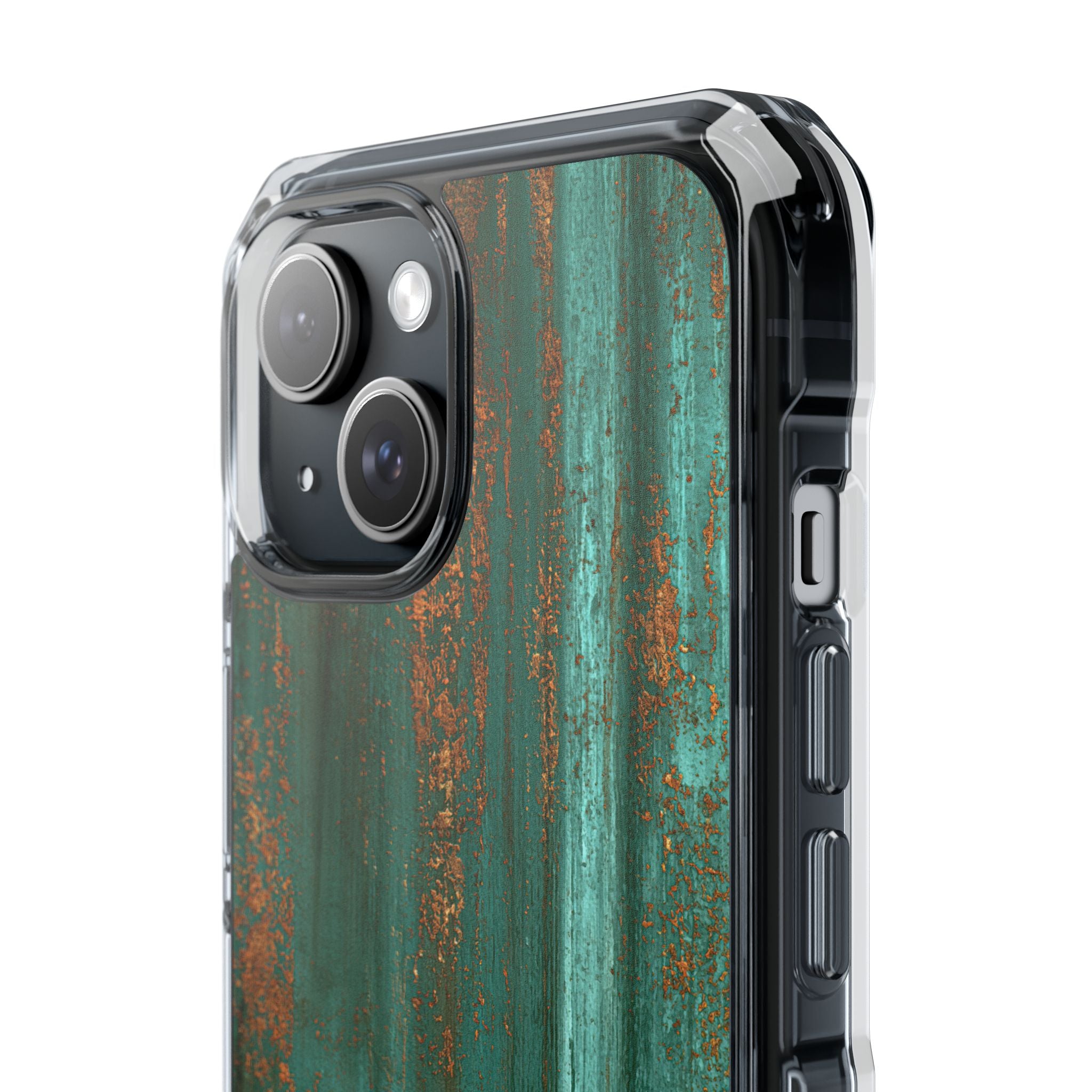 Teal Impact MagSafe Phone Case for iPhone - Verdigris Copper Siding