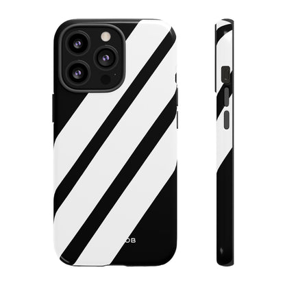 Diagonal Bands Noir iPhone 13 Pro Case - Tough