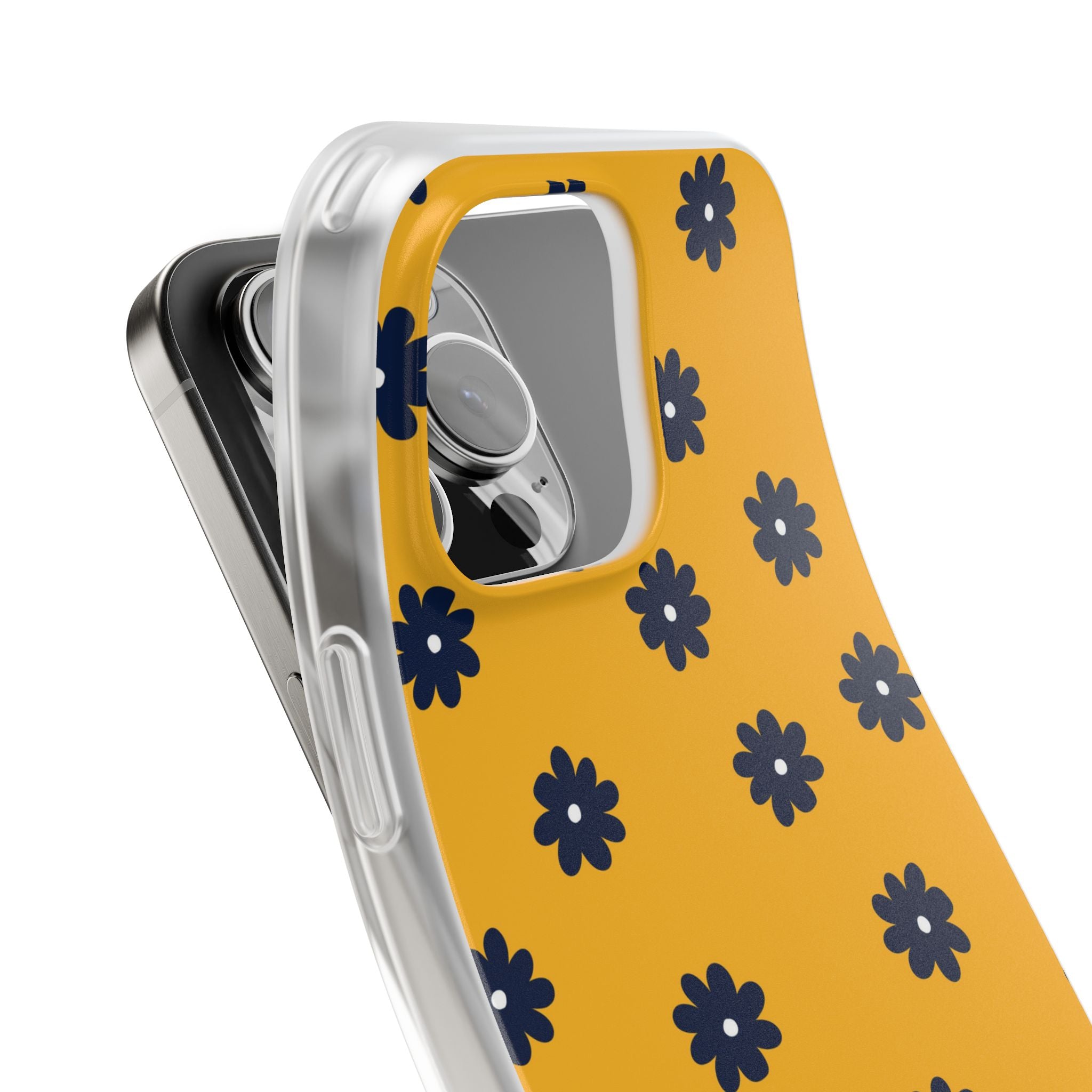 Navy Daisy Mustard · Soft Phone Case for iPhone