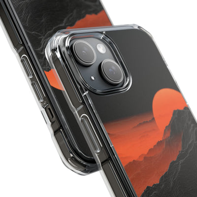 Solar Ridge Mesh · Clear Impact Magnetic Phone Case for iPhone · Black