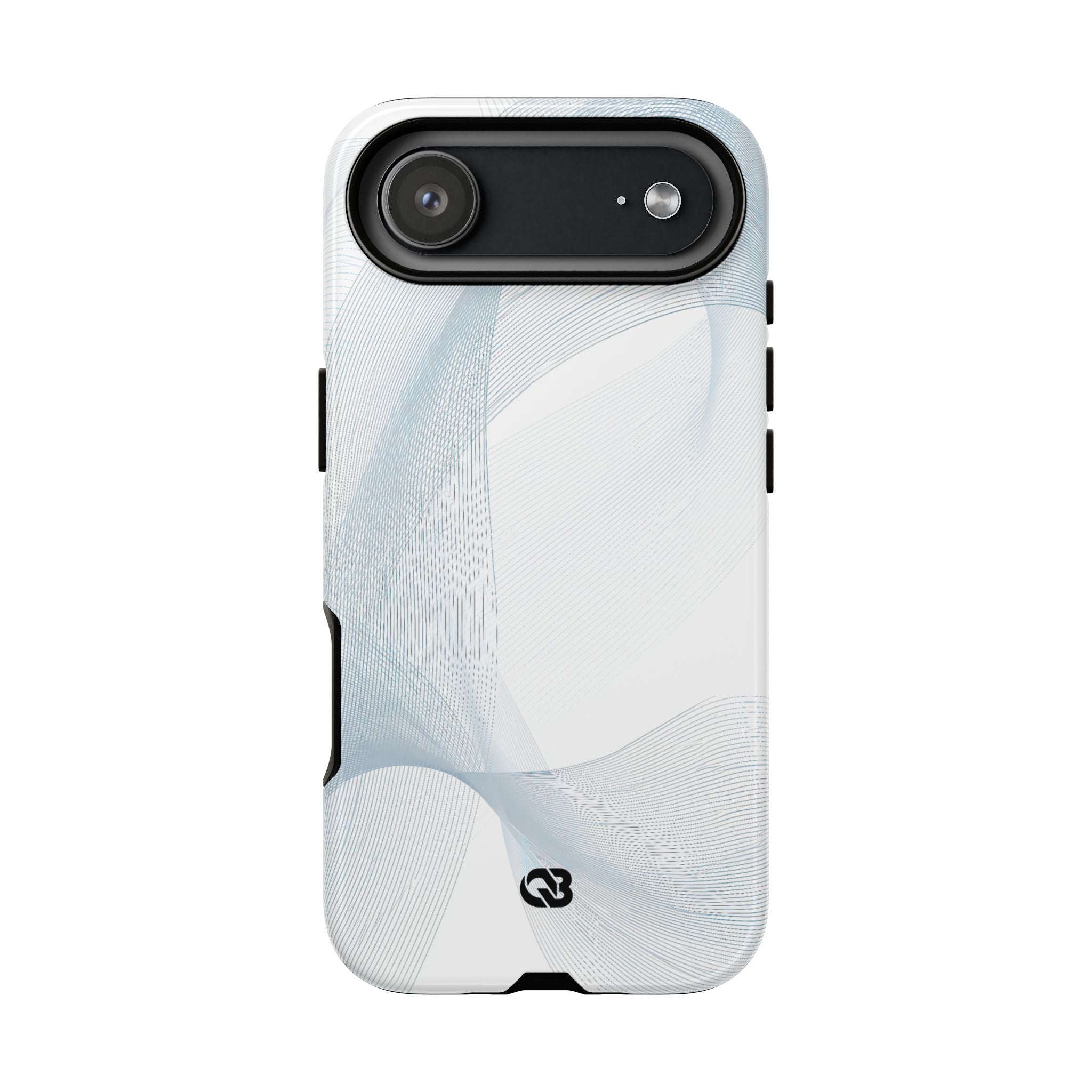 White Tough Phone Case for iPhone - Arctic Line Current