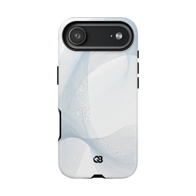 White Tough Phone Case for iPhone - Arctic Line Current