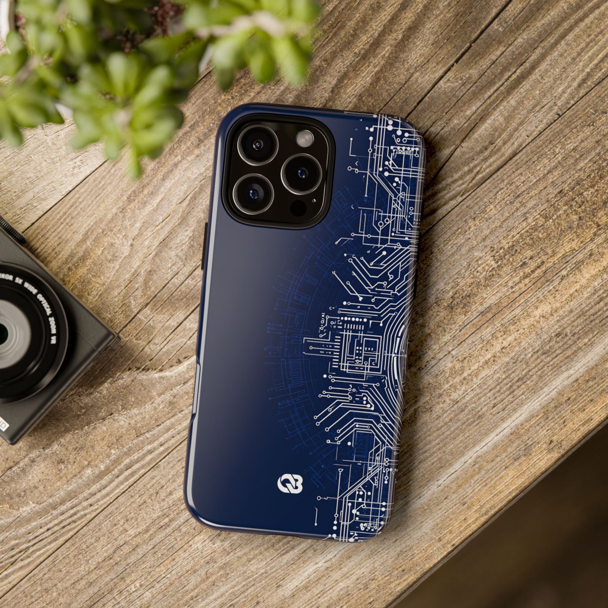 Blue Tough Phone Case for iPhone - Cobalt Circuit Logic