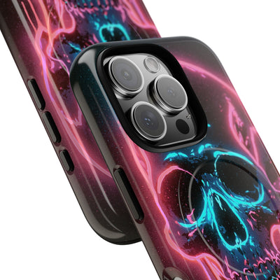Neon Drip Skull · Tough 2.0 Magnetic Phone Case for iPhone · Black