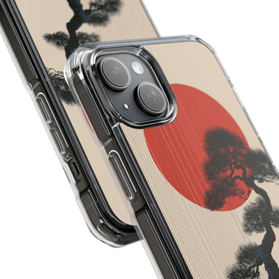 Beige Impact MagSafe Phone Case for iPhone - Kyoto Crimson Pine