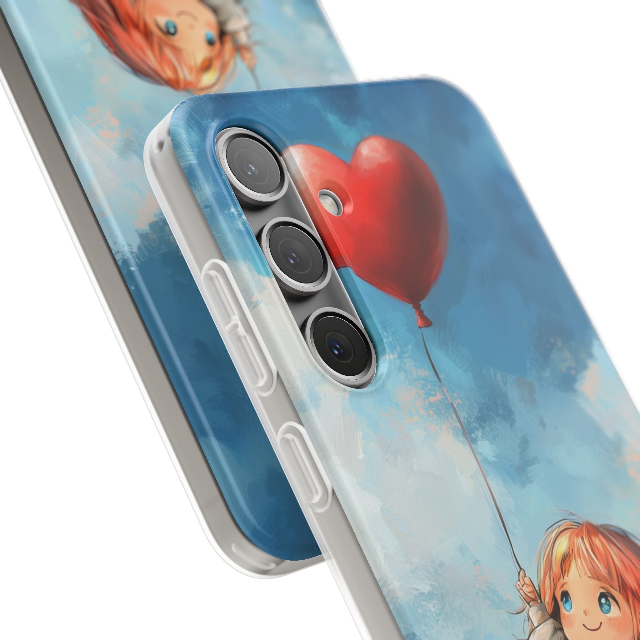 Crimson Heart Sky · Soft Phone Case for Samsung