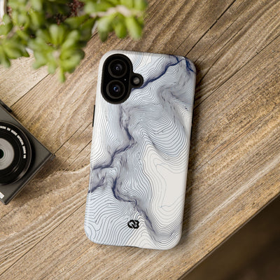 White Tough Phone Case for iPhone - Nordic Ridge Topo